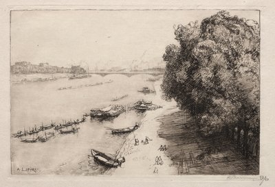 De Seine bij Pont Nationale, 1914 door Auguste Louis Lepère