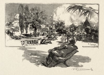 Het Terras van de Vrije Kunsten door Auguste Louis Lepère