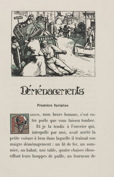 Landschappen en Straathoeken: Verhuizen, 1900 door Auguste Louis Lepère