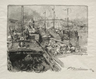 Het Bassin van La Villette door Auguste Louis Lepère