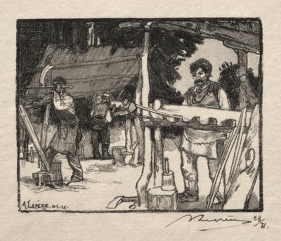 De Lattenmaker door Auguste Louis Lepère