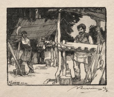 Le Fabricant de lattes door Auguste Louis Lepère