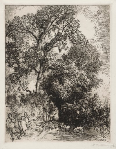 De Terugkeer van de Kudde, Crèvecoeur door Auguste Louis Lepère