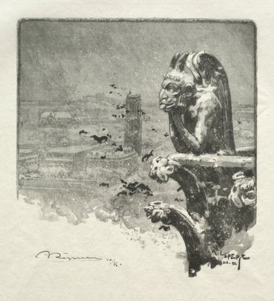 De Stryge van Notre Dame door Auguste Louis Lepère