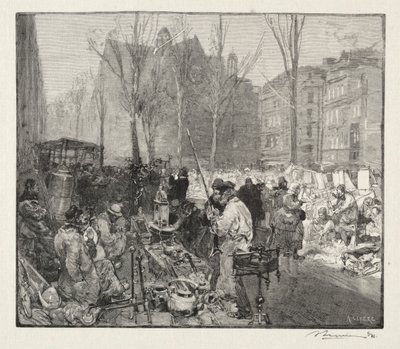 Marché à la Ferraille door Auguste Louis Lepère
