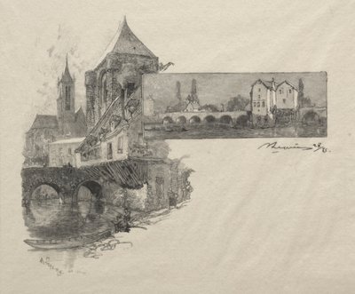 Moret - De looimolen door Auguste Louis Lepère
