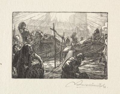 Notre Dame gezien vanaf de Appelmarkt door Auguste Louis Lepère