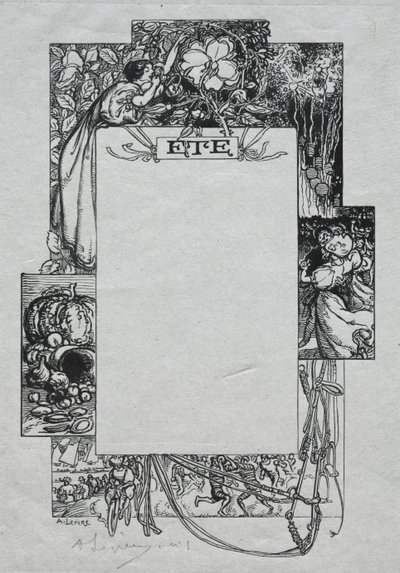 Parijs Almanak, 1897: Decoratieve Rand, Zomer door Auguste Louis Lepère
