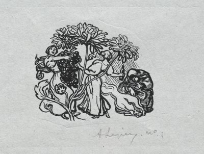 Parijs Almanak, 1897: Staartstuk, Herfst door Auguste Louis Lepère