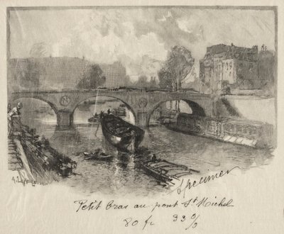 Petit bras au Pont St. Michel door Auguste Louis Lepère