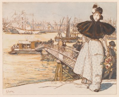 Pier aan de Garonne, Bordeaux door Auguste Louis Lepère