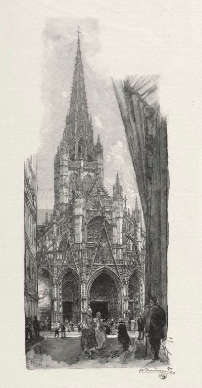 Rouen Illustré: Eglise Saint Maclon door Auguste Louis Lepère
