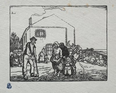 De Bedelaars bij het Laatste Huis door Auguste Louis Lepère
