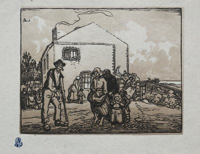 De Bedelaars bij het Laatste Huis door Auguste Louis Lepère