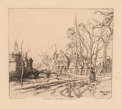 De Béguinagebrug in Brugge, 1901 door Auguste Louis Lepère