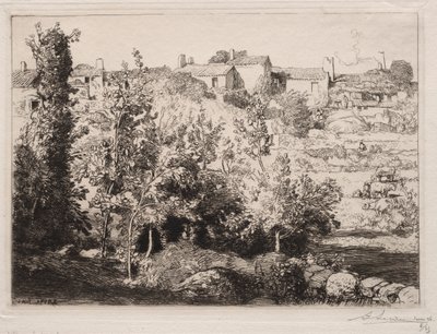 Dorp van Meule door Auguste Louis Lepère