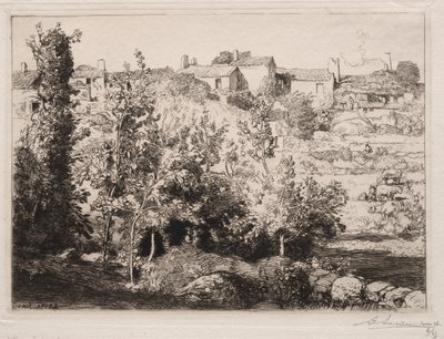Dorp van Meule, 1907 door Auguste Louis Lepère