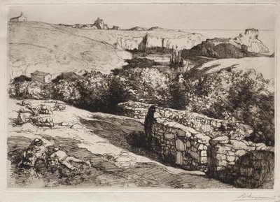 Uitzicht op de haven van La Meule door Auguste Louis Lepère