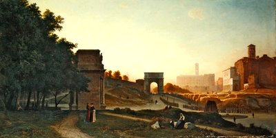 Het Forum bij zonsondergang door Auguste Paul Charles Anastasi