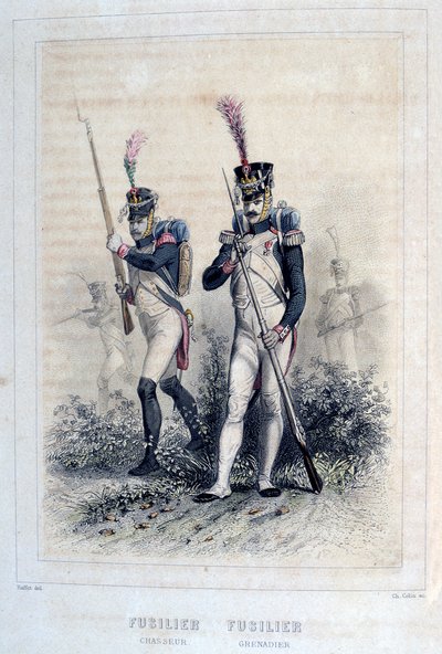 Fuselier Grenadier en Fuselier Chasseurs, 1859 door Auguste Raffet
