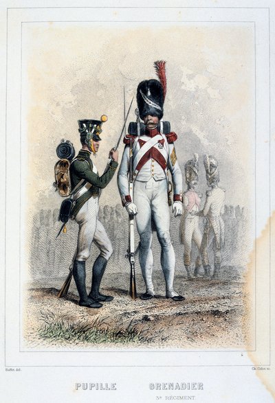 Grenadier en leerling van het 3e regiment, 1859 door Auguste Raffet