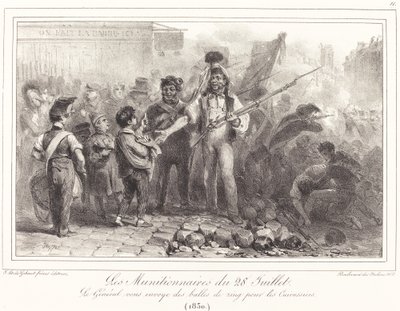 Les Munitionaires du 28 Juillet door Auguste Raffet