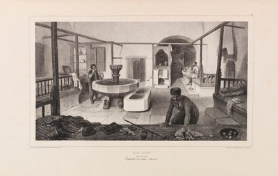 Tatarenbad, rustkamer. Uit Voyage dans la Russie door Anatole de Demidoff, 1837 door Auguste Raffet
