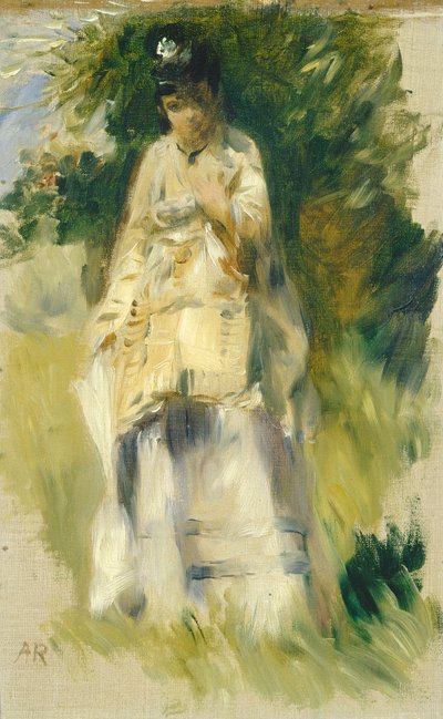 Vrouw Staand bij een Boom door Auguste Renoir
