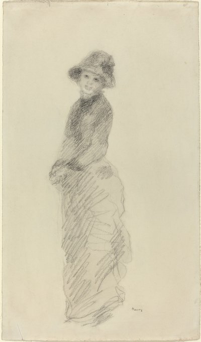 Staande jonge vrouw door Auguste Renoir