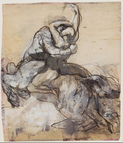 Centaur die een jonge man ontvoert door Auguste Rodin