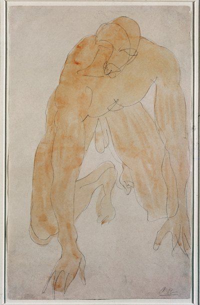 Knielende man door Auguste Rodin