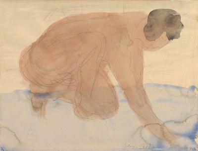 Naaktfiguur op handen en knieën, 1900-1910 door Auguste Rodin