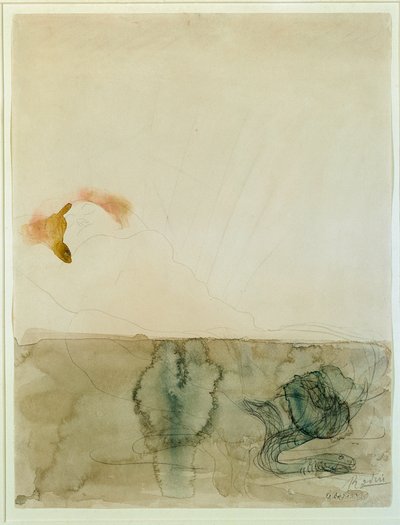 Naakt met een slang door Auguste Rodin