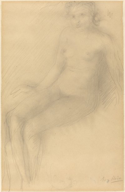 Zittende vrouwelijke naakt door Auguste Rodin
