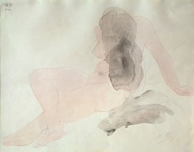 Zittende naakt met verward haar door Auguste Rodin