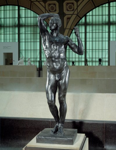 Het bronzen tijdperk. Bronzen beeldhouwwerk door Auguste Rodin (1840-1917). Dim. 178 x 59 x 61,5 cm. Na 1877. Musée d