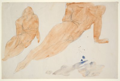 Twee liggende naakten door Auguste Rodin