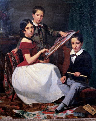 De kinderen van Raadslid Joaquin Torquato Alves Ribeiro door Auguste Roquemont