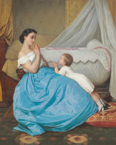 Een avondgebed, 1858 door Auguste Toulmouche