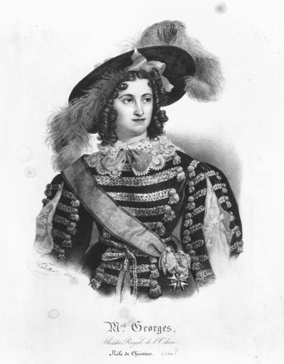 Mademoiselle George in de rol van koningin Christina van Zweden uit 