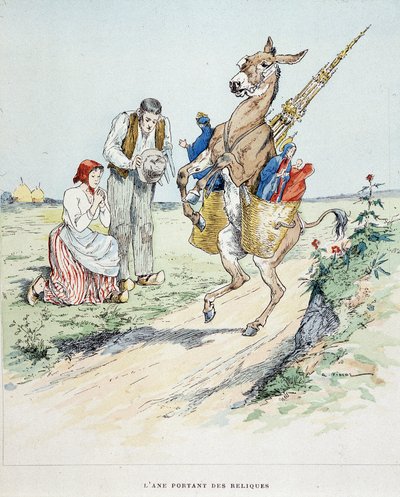 De ezel met relikwieën in de 