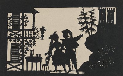 Dubbelzijdige silhouet door Augustin Amant Constant Fidele Edouart