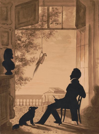 Silhouet profiel van kunstenaar Charles Fenderich, 1841 door Augustin Amant Constant Fidele Edouart