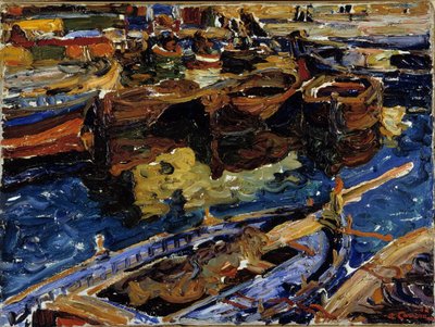 Boten in de Oude Haven van Marseille door Augustin Carrera