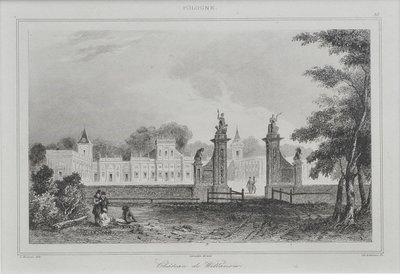 Wilanów Paleis vanaf de Voorhof door Augustin François Lemaitre