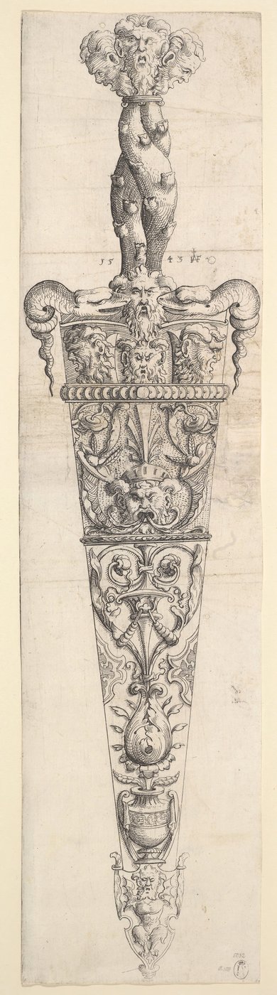 Ontwerp voor een dolk en schede, 1543 door Augustin Hirschvogel