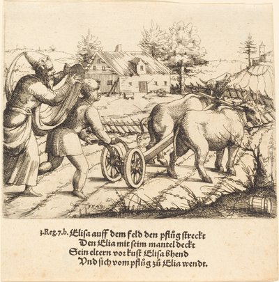 Elia zalft Elisa, 1549 door Augustin Hirschvogel