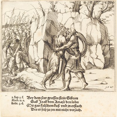 Joab verraadt Abner, 1547 door Augustin Hirschvogel