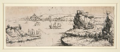 Landschap met rivier door Augustin Hirschvogel