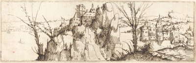 Landschap met een meer door Augustin Hirschvogel